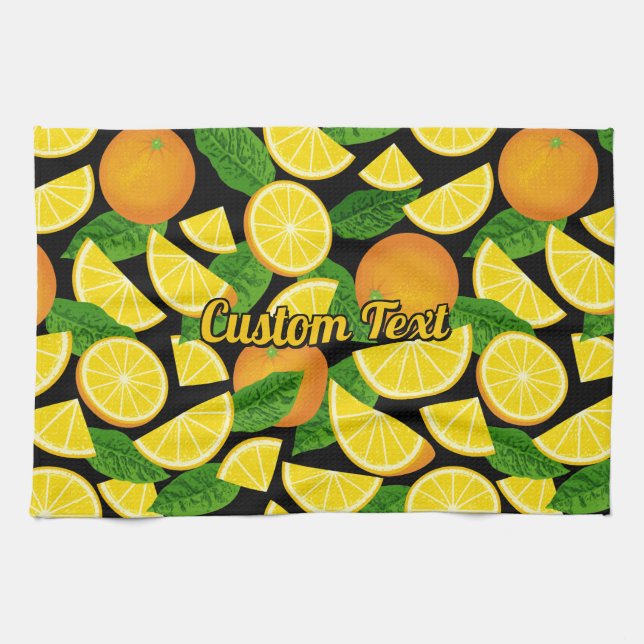Orange Background Kitchen Towel (Horizontal)