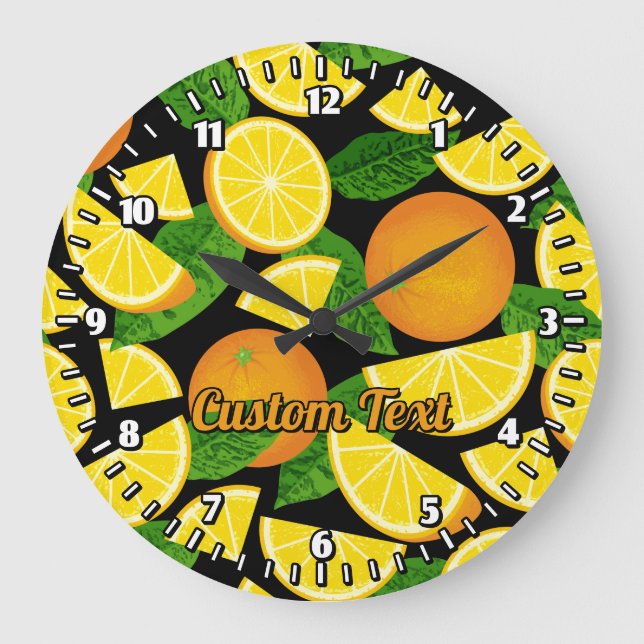 Orange Background Large Clock (Front)