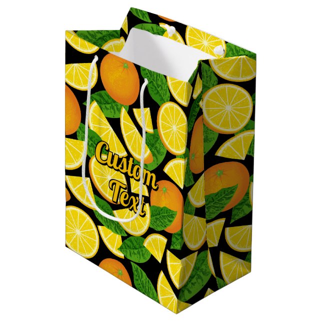 Orange Background Medium Gift Bag (Front Angled)