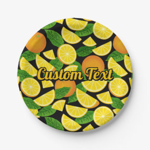 Orange Background Paper Plate