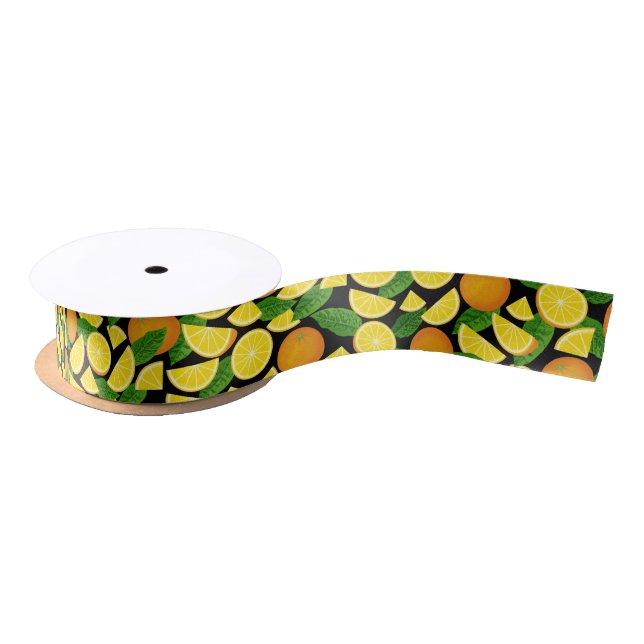 Orange Background Satin Ribbon (Spool)