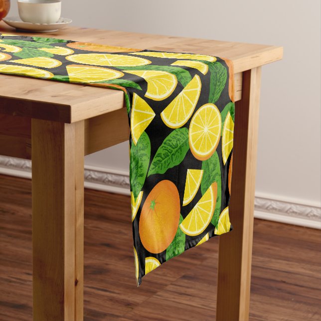 Orange Background Short Table Runner (In Situ)