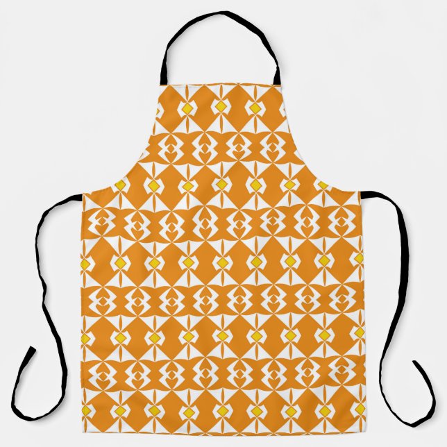 Orange background with align repeated abstract pat apron (Front)