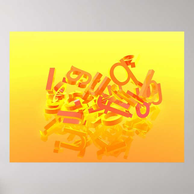 Orange background with letters poster (Front)