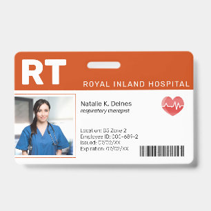 Orange Badge d'identification photo pour employé