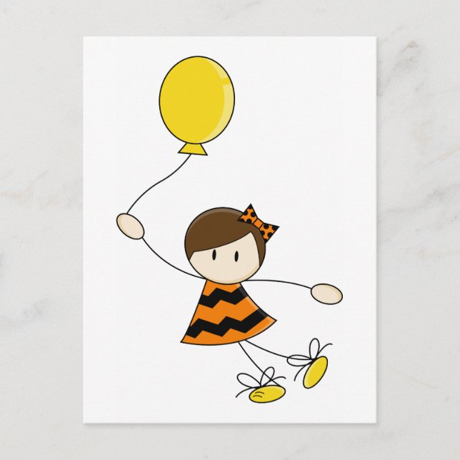 Orange Balloon Girl Postcard (Front)