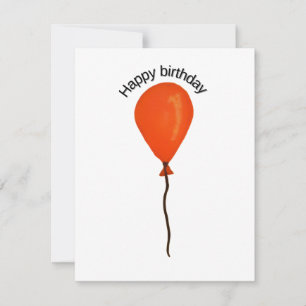 Orange balloon happy birthday card