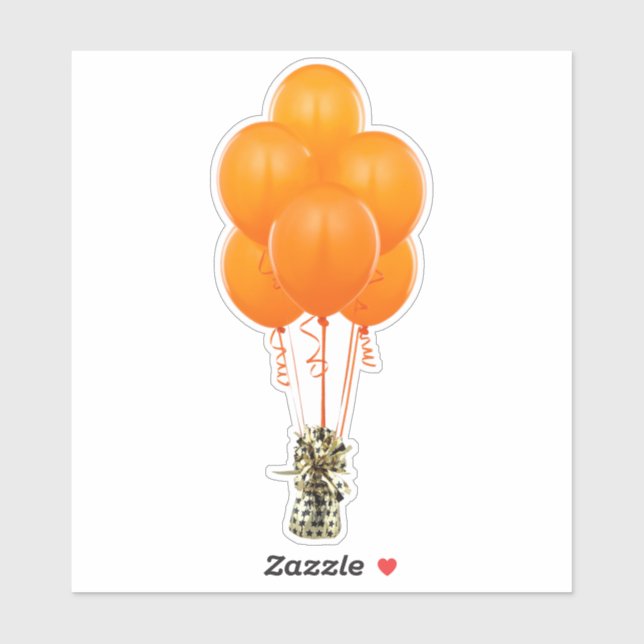 Orange Balloons Sticker (Sheet)