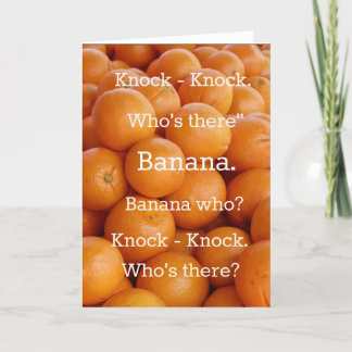 Orange Banana Knock-knock Joke Greeting Card