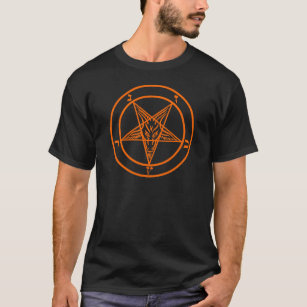 Orange Baphomet Pentagram T-Shirt