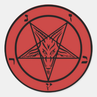 orange Baphomet sticker