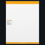 Orange Bars Letterhead<br><div class="desc">A classic orange bars letterhead, available in 5 paper types. The design features your company name (in orange) and company message (in black) at the top, followed by lines of optional addresses and contact information (in grey), all nestled between two orange bars of different heights at the top and bottom...</div>