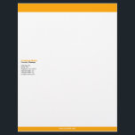 Orange Bars Letterhead<br><div class="desc">A classic orange bars letterhead, available in 5 paper types. The design features your company name (in orange) and company message (in black) at the top, followed by lines of optional addresses and contact information (in grey), all nestled between two orange bars of different heights at the top and bottom...</div>