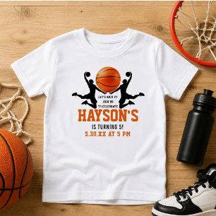 orange basketball Boy 5TH Birthday Party Baby T-Shirt