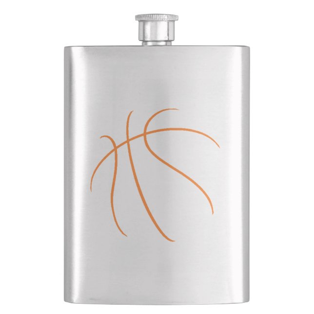 Orange Basketball Hip Flask (Front)