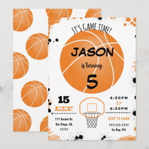 Orange basketball Invitation