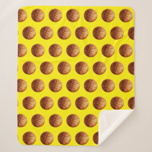 Orange Basketball Pattern,  Sherpa Blanket
