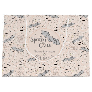 Orange Bats Spooky Cute Gender Neutral Large Gift Bag