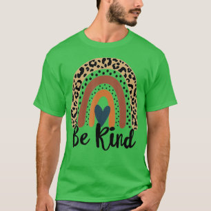 Orange Be Kind Leopard Boho Rainbow Unity Day Ora T-Shirt