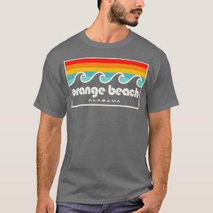 Orange Beach Alabama Retro Vintage Style Waves TSh T-Shirt