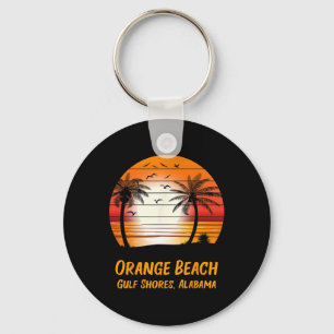 Orange Beach Gulf Shores Alabama Vintage Sunset Re Keychain