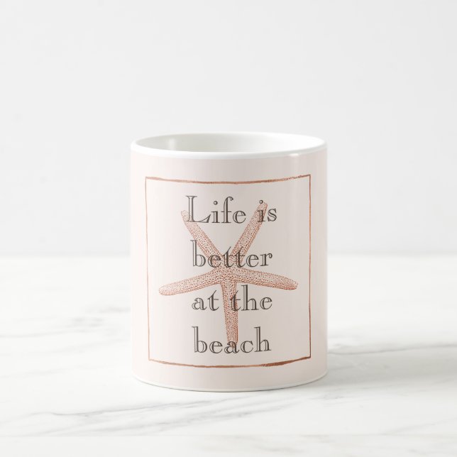 Orange Beach Starfish  Coffee Mug (Center)
