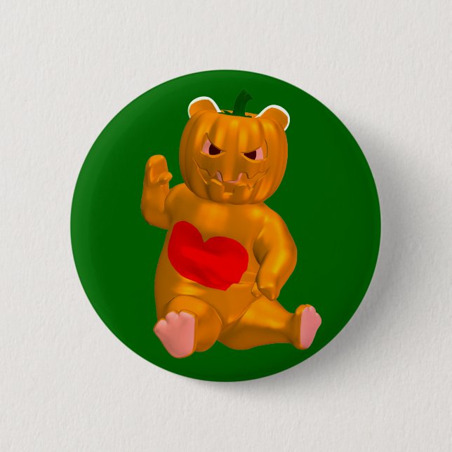 Orange Bear 2 Inch Round Button (Front)
