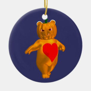 Orange Bear Ceramic Ornament