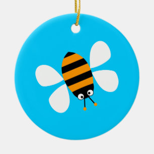 Orange Bee Ceramic Ornament