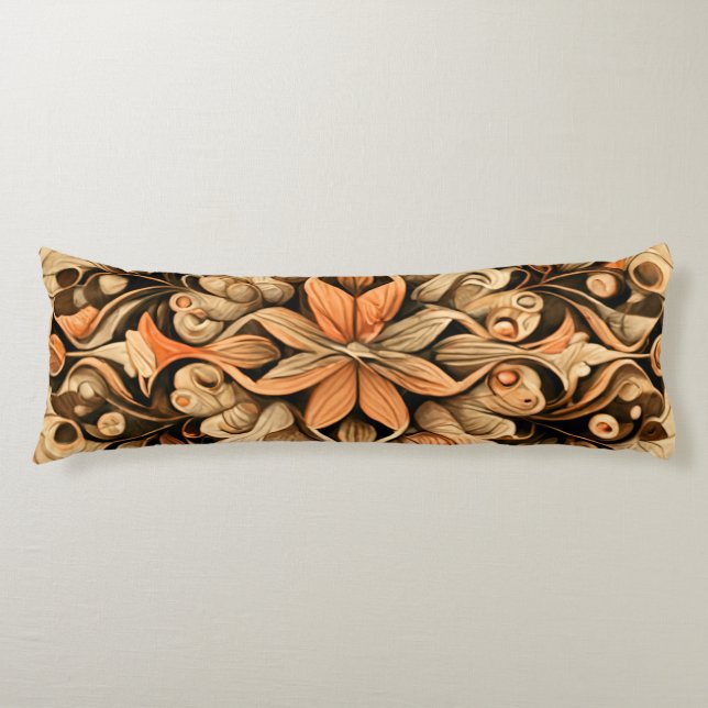 Orange Beige Brown Decoration aesthetic Background Body Pillow (Front)