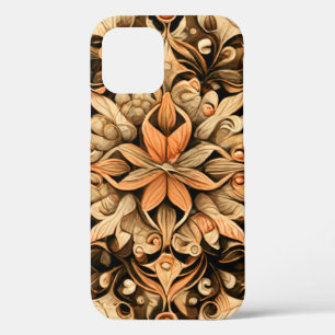 Orange Beige Brown Decoration aesthetic Background iPhone 12 Case