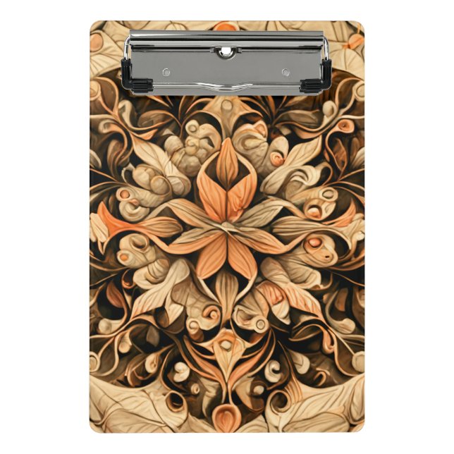 Orange Beige Brown Decoration aesthetic Background Mini Clipboard (Front)