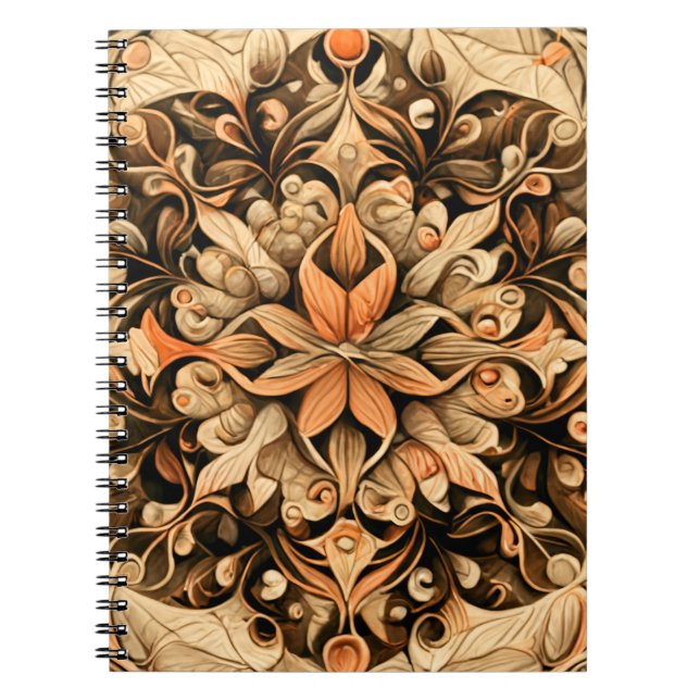 Orange Beige Brown Decoration aesthetic Background Notebook (Front)