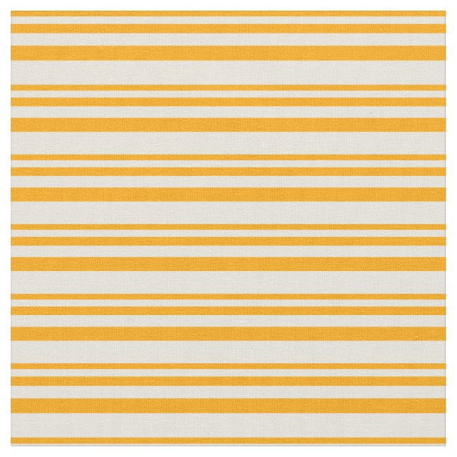 Orange & Beige Coloured Lined Pattern Fabric (Close Up)