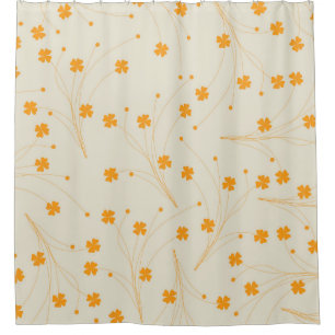 Orange Beige Retro Y2K 70s Flower Pattern