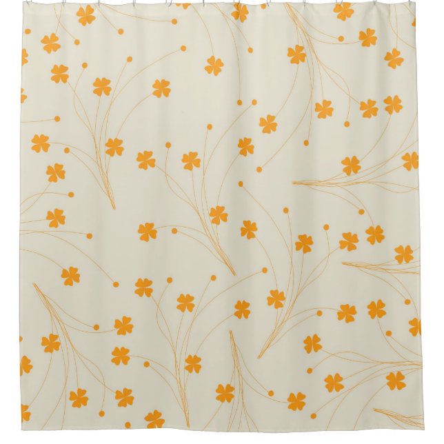 Orange Beige Retro Y2K 70s Flower Pattern (Front)