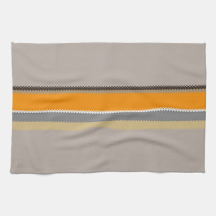 Orange Beige Stripes Kitchen Towel