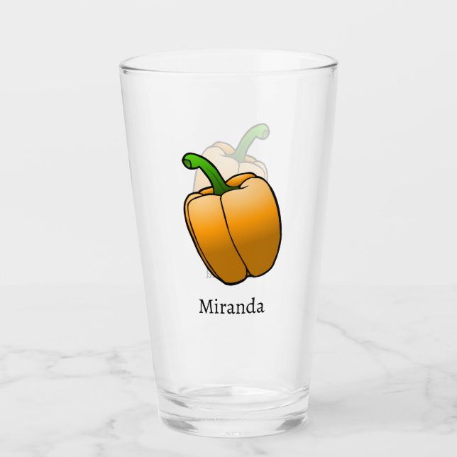 Orange Bell Pepper Glass (Front)