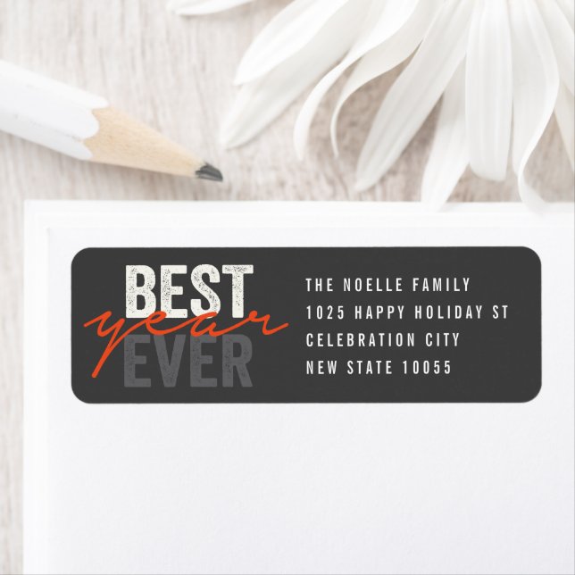 Orange Best Year Ever Handwriting Script Address (Insitu)