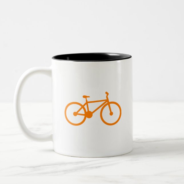 Orange Bicycle Two-Tone Coffee Mug (Left)