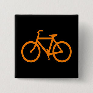 Orange Bike 2 Inch Square Button