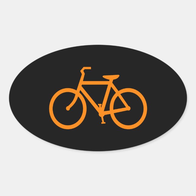 Orange Bike Oval Sticker (Front)