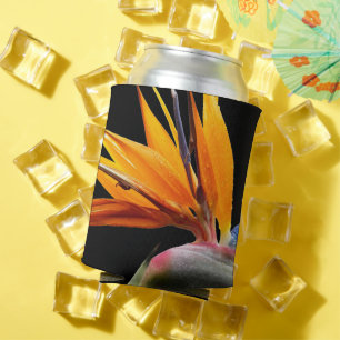 Orange Bird of Paradise Plant Bloom Floral Can Cooler