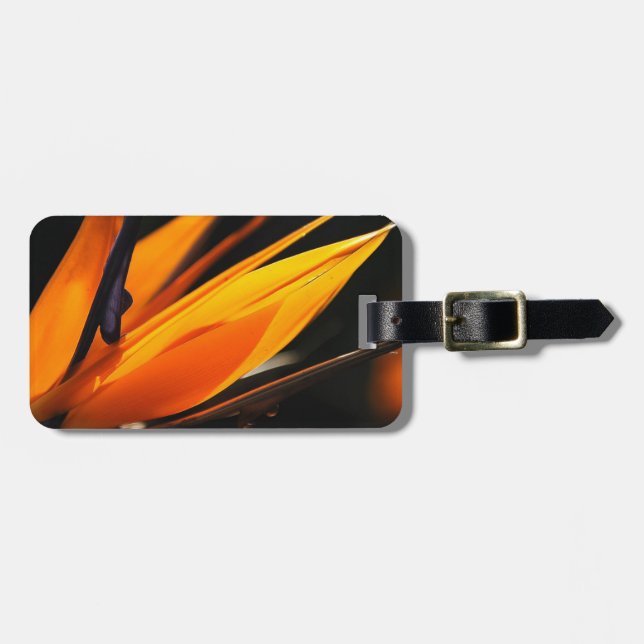 Orange Bird of Paradise Strelitzia Luggage Tag (Front Horizontal)