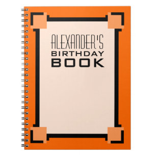 Orange Birthday Art Deco Book
