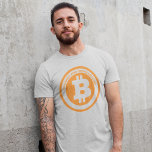 Orange Bitcoin Symbol Custom Message Graphic T-Shirt<br><div class="desc">This graphic tee features an orange Bitcoin symbol and is ready to be customized with your own text. Add a funny slogan,  a business name or a personalized message. Your text appears in orange lettering just above the Bitcoin B.</div>