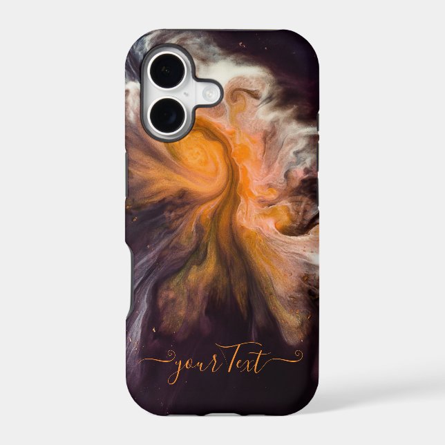 Orange-black abstract monogram iphone cases. Case- (Back)