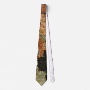 Orange, Black, and Clear Quartz Tie