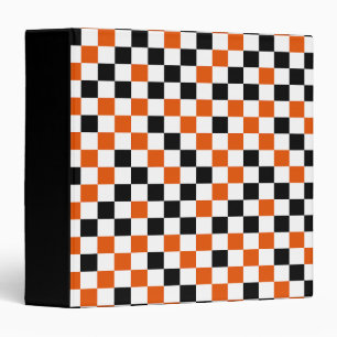 Orange Black and White Chequered Binder