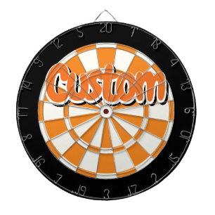 Orange, Black, And White Customizable Text Dartboard